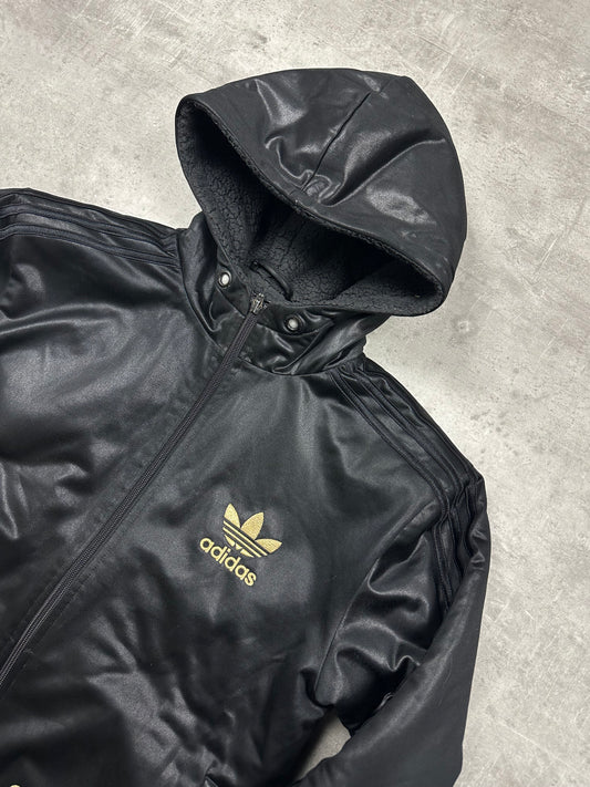 BLACK/GOLD VINTAGE ADIDAS CHILE62 WINTER JACKET - 2000s - S/M