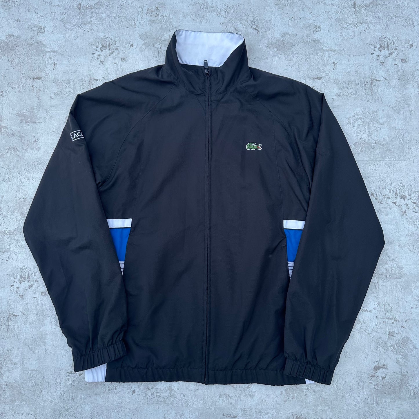 BLACK/WHITE LACOSTE TRACKJACKET - M/L