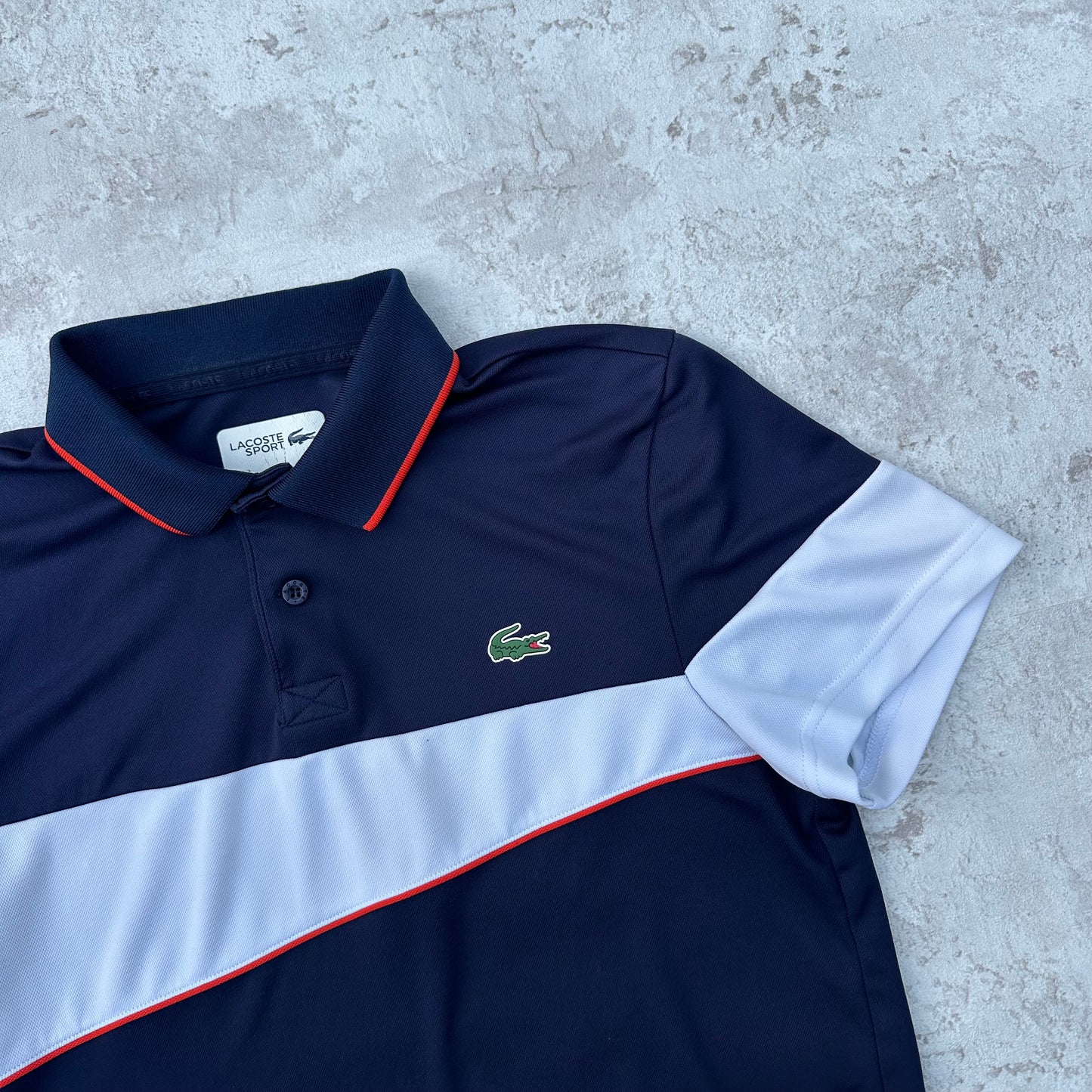 BLUE/WHITE LACOSTE SPORT POLOSHIRT - S/M