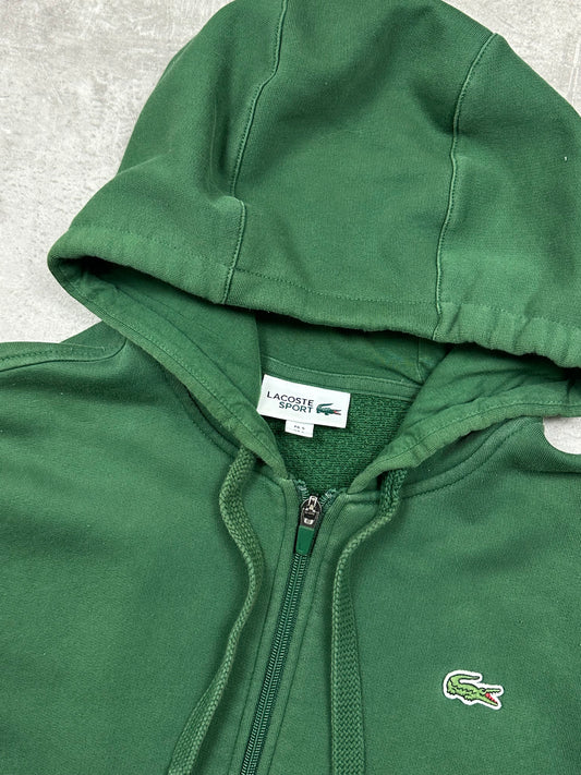 GREEN LACOSTE ZIP HOODIE - M/L
