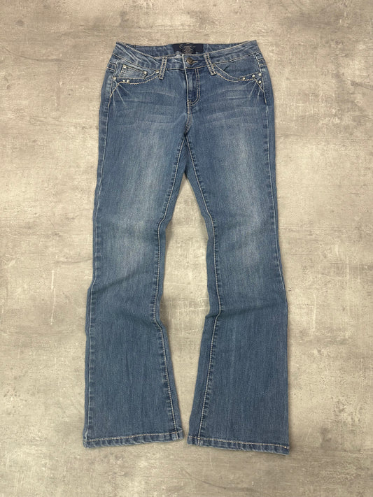 BLUE VINTAGE Y2K MISS ME STYLE BOOTCUT DENIM - 2000s - S