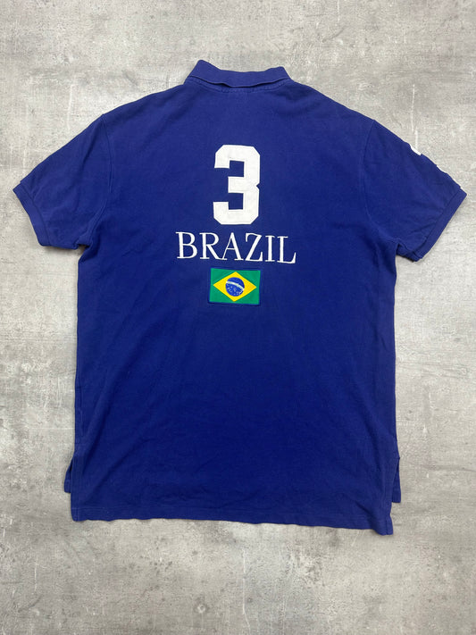 NAVY POLO RALPH LAUREN BIG PONY BRAZIL POLOSHIRT - L