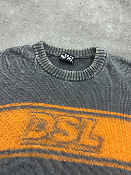 GREY/ORANGE DIESEL SWEATSHIRT KNIT - 2000s - M/L