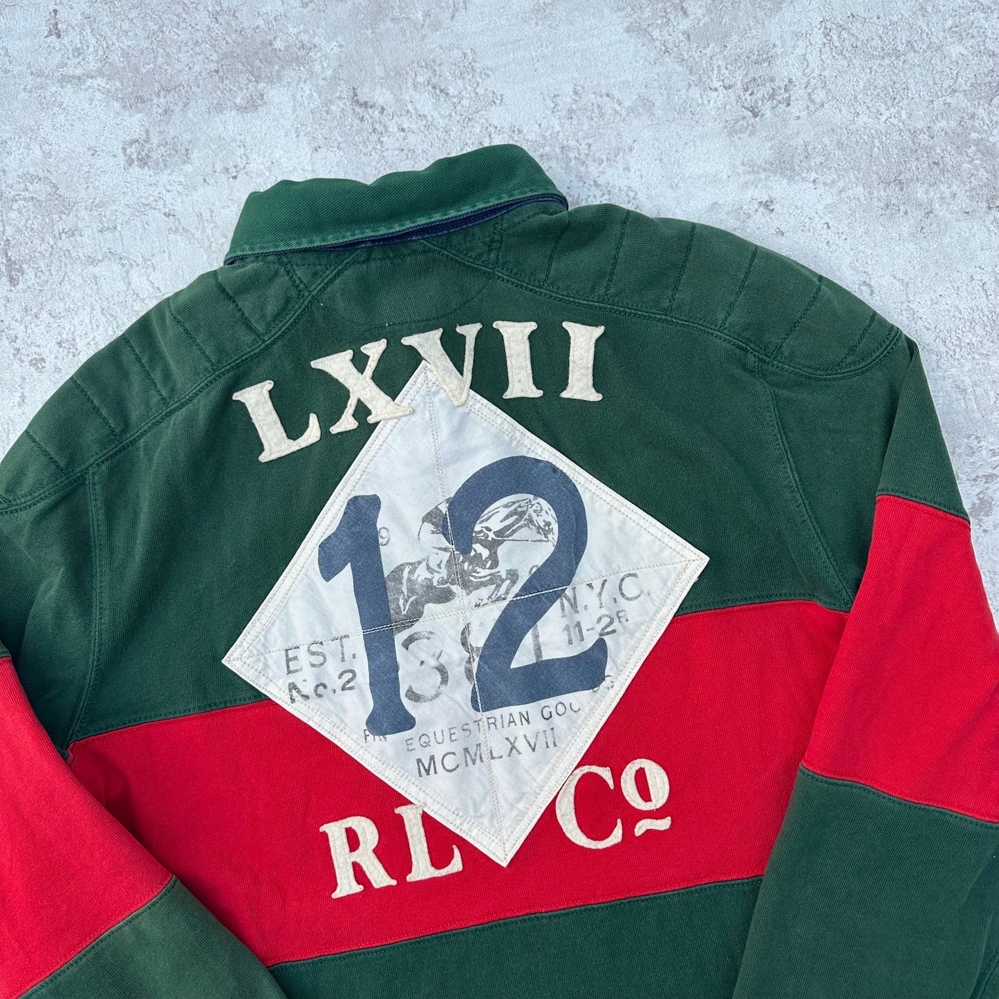 GREEN/RED POLO RALPH LAUREN DENMARK LONGSLEEVE - M