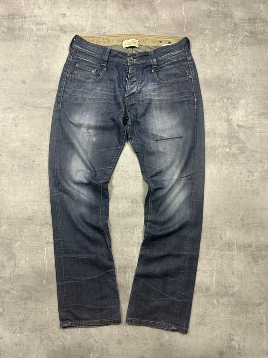 GREY/BLUE VINTAGE G-STAR BAGGY DENIM - 2000s - L/XL