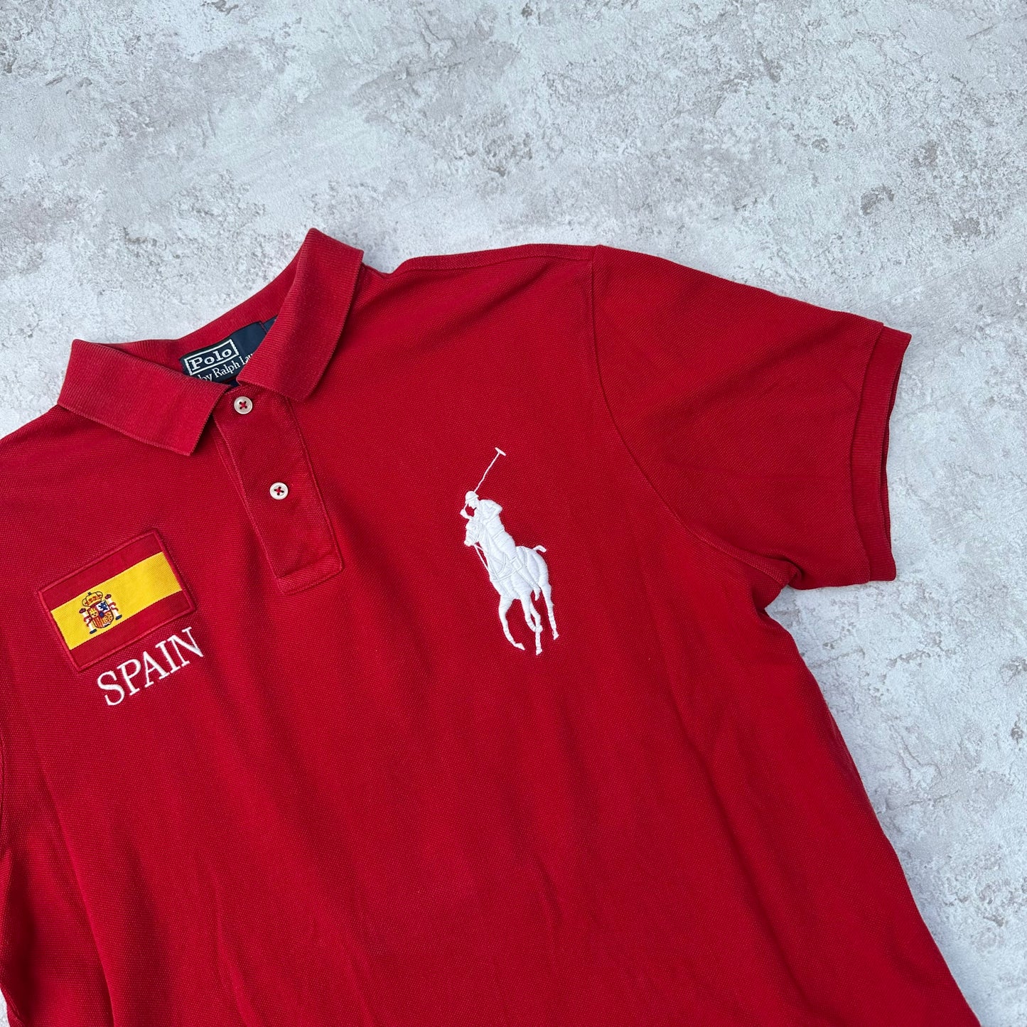 RED POLO RALPH LAUREN BIG PONY SPAIN - L