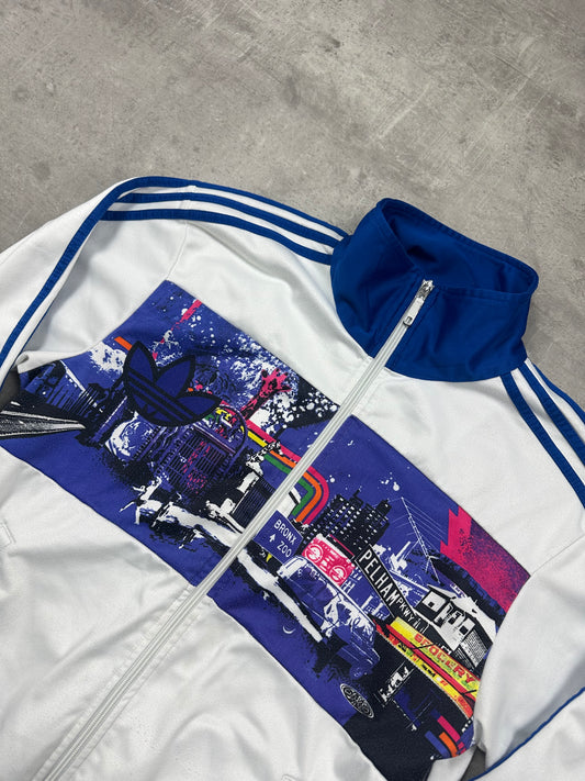 BLUE/WHITE VINTAGE ADIDAS NEW YORK BRONX TRACKJACKET RARE - 2000s - L/XL