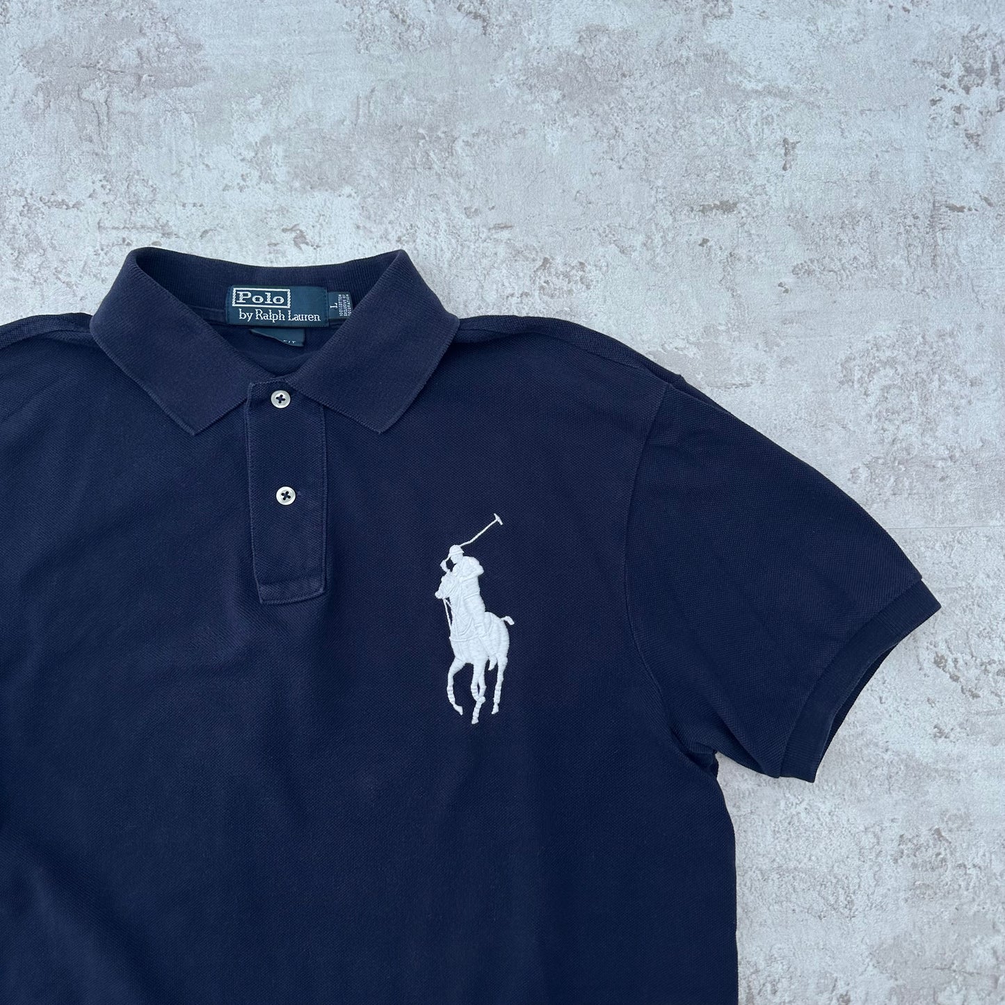 NAVY POLO RALPH LAUREN BIG PONY POLOSHIRT - L