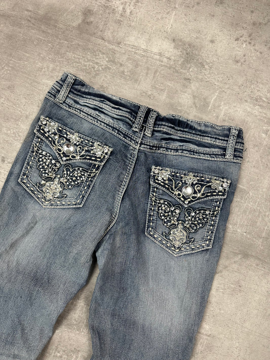 BLUE VINTAGE Y2K MISS ME STYLE BOOTCUT DENIM - 2000s - XS/S