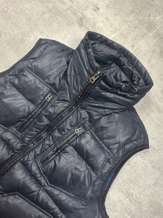 BLACK VINTAGE Y2K DIESEL DOWN PUFFER VEST - 2000s - XL/L
