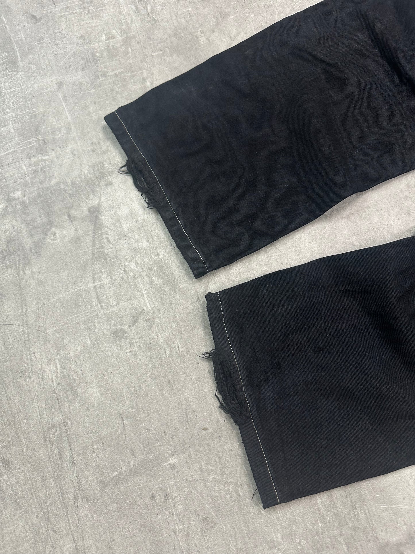 BLACK VINTAGE Y2K JAPANESE STYLE PRINT DENIM - 2000s - M/L