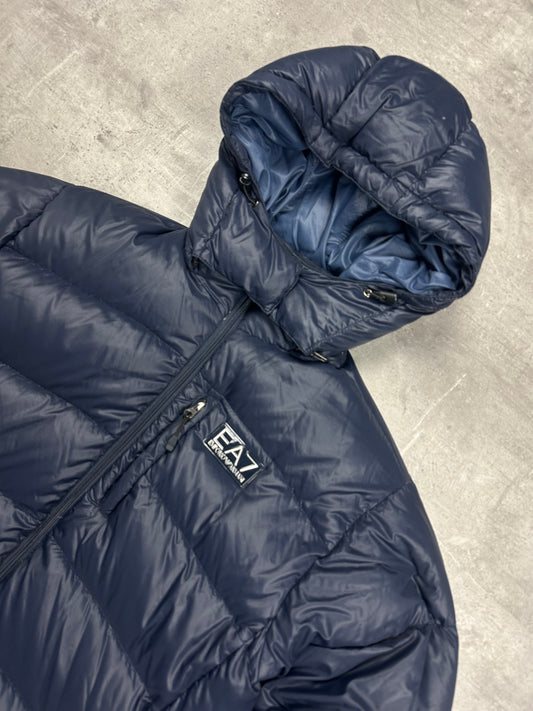 NAVY EMPORIO ARMANI EA7 DOWN PUFFER JACKET - M/L