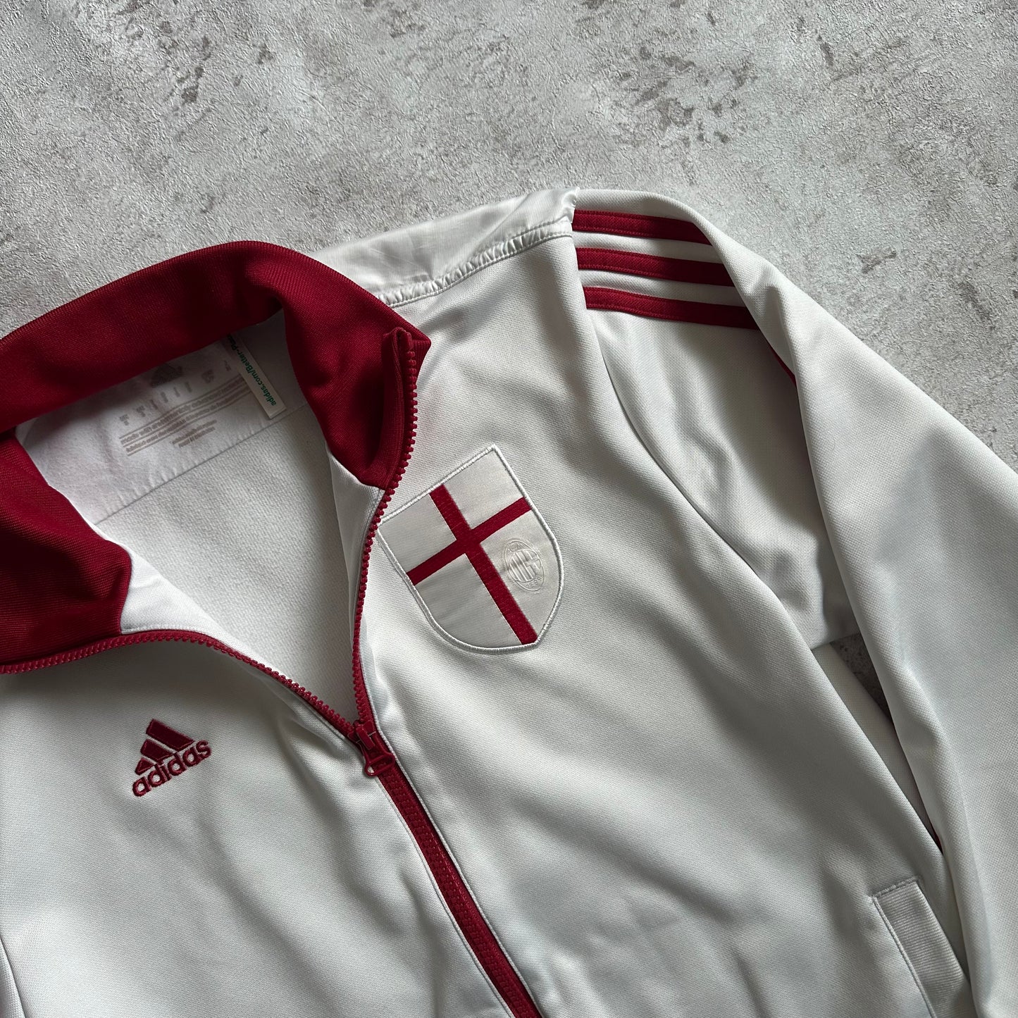 WHITE/RED ADIDAS ENGLAND TRACKJACKET - 2000s - S/M
