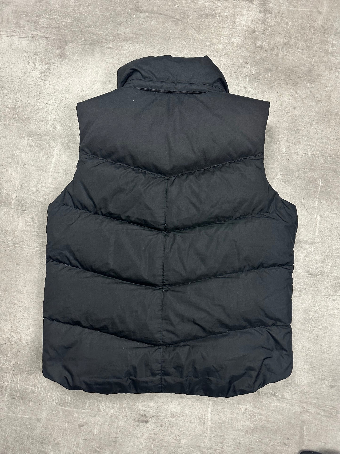 BLACK/GREY VINTAGE NIKE RETRO DOWN PUFFER VEST - 2000s - M/L