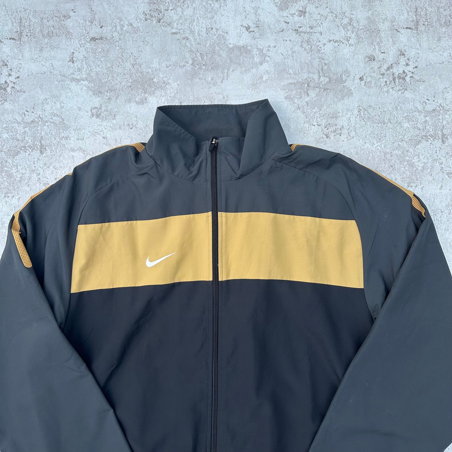 GREY/BROWN NIKE TRACKJACKET - 2000s - L