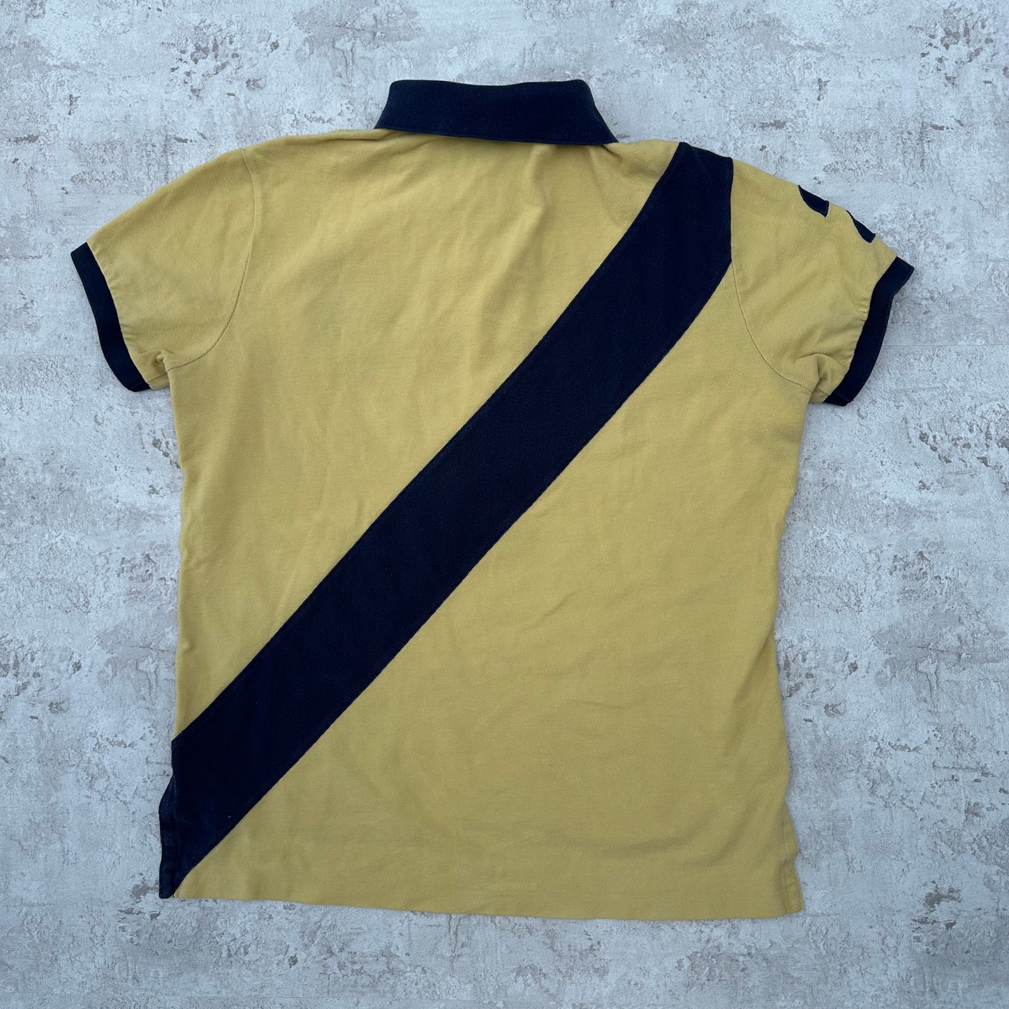 YELLOW/NAVY POLO RALPH LAUREN PONY CLUB POLOSHIRT - M