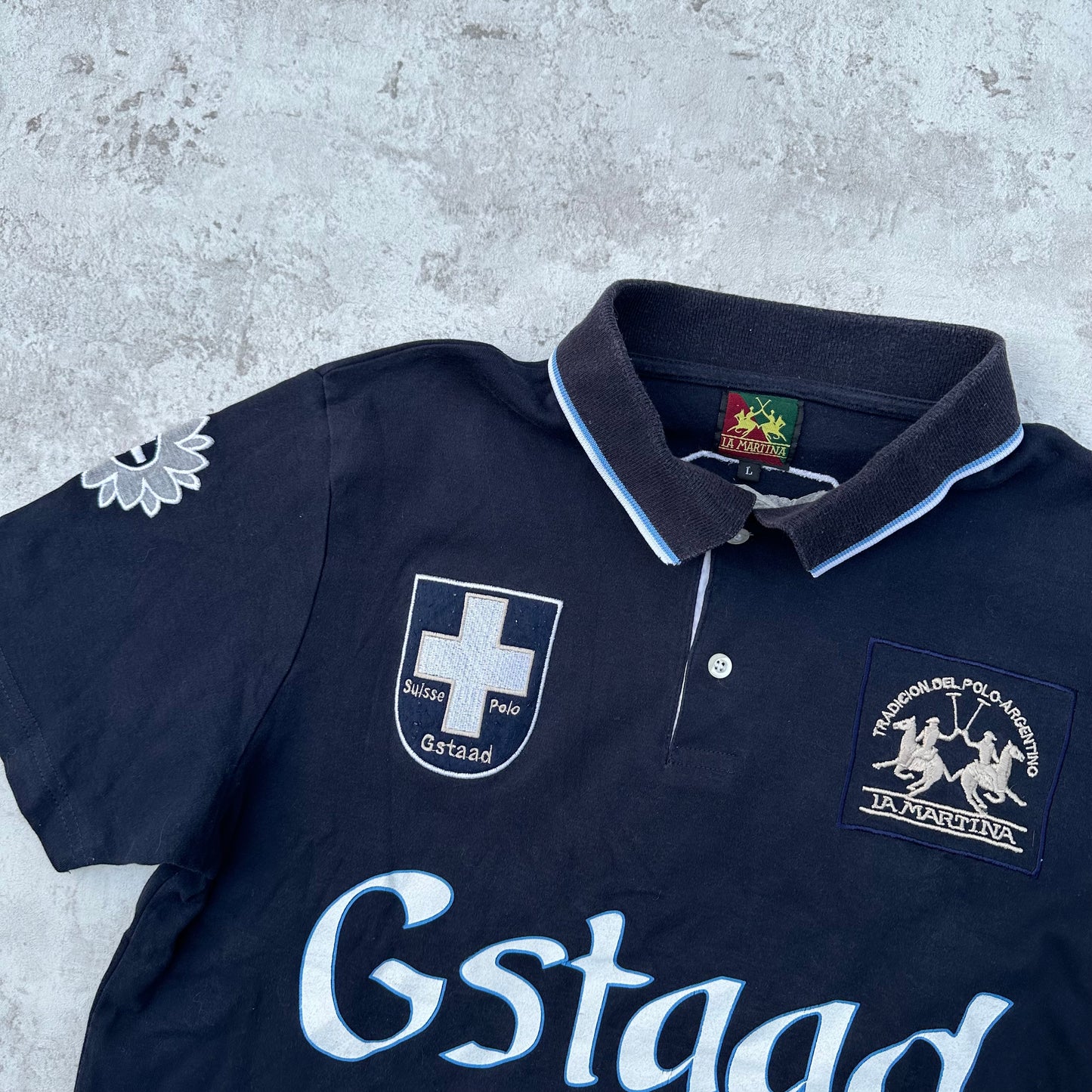 BLACK LA MARTINA SWISS POLOSHIRT - M