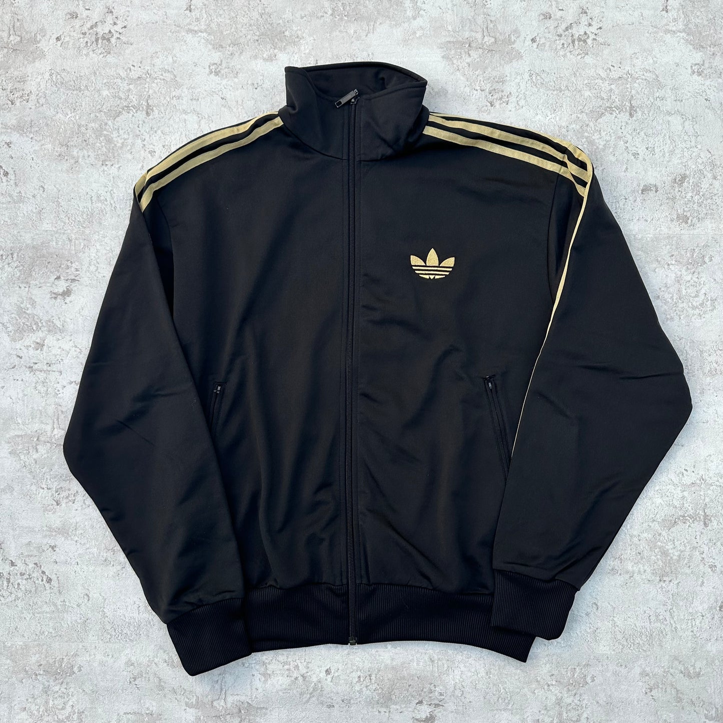 BLACK/GOLD ADIDAS VINTAGE FIREBIRD TRACKSUIT - 2000s - L