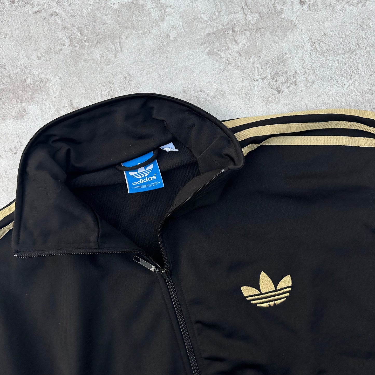 BLACK/GOLD ADIDAS VINTAGE FIREBIRD TRACKSUIT - 2000s - L