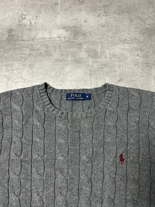 GRED POLO RALPH LAUREN CABLE KNIT PULLOVER - M