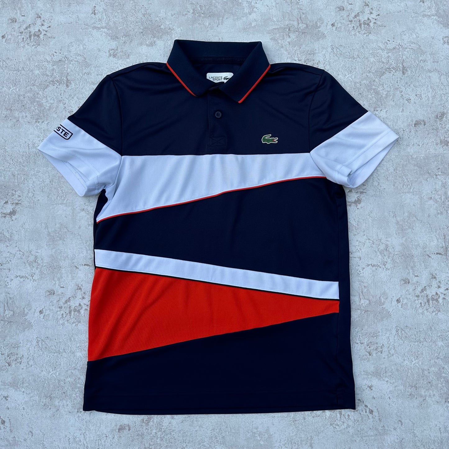 BLUE/WHITE LACOSTE SPORT POLOSHIRT - S/M