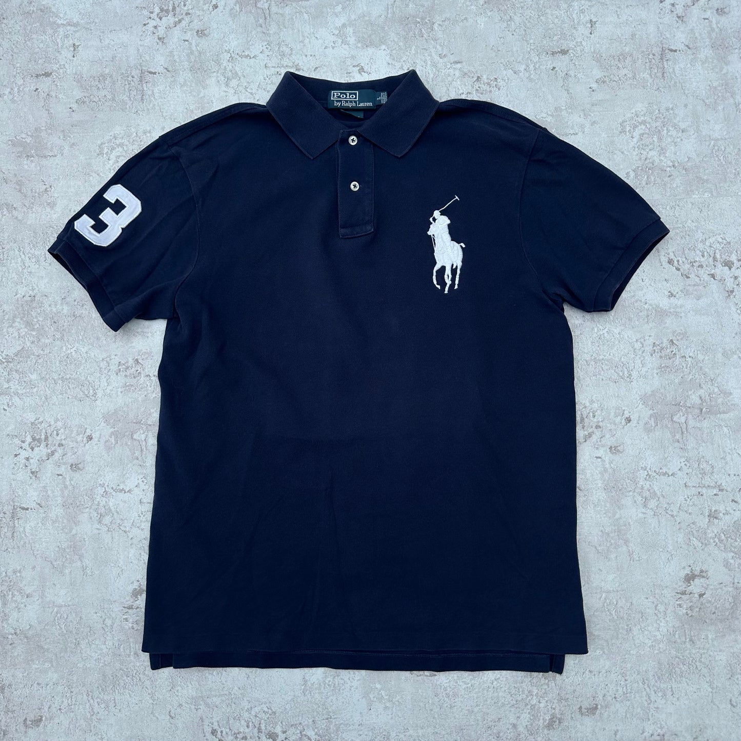 NAVY POLO RALPH LAUREN BIG PONY POLOSHIRT - L