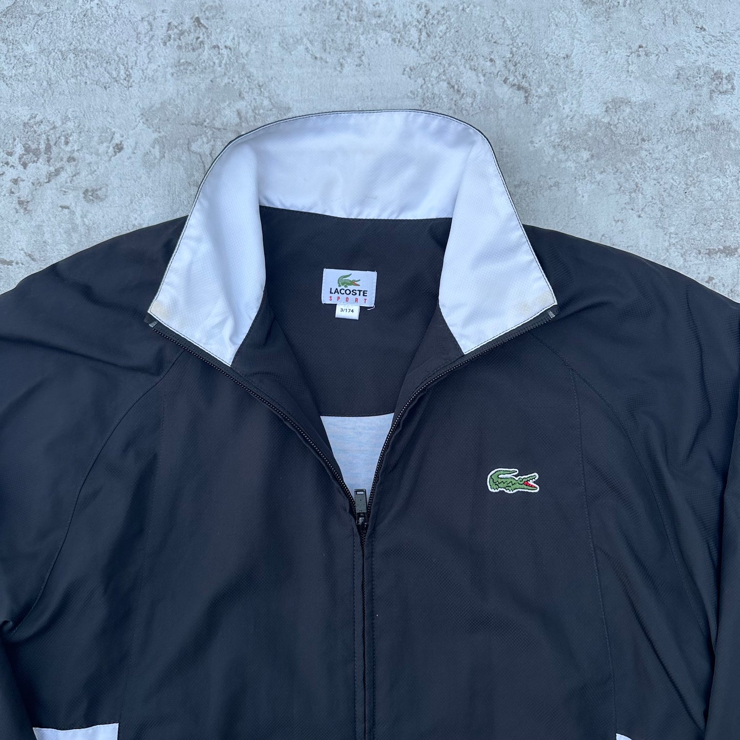BLACK/WHITE LACOSTE TRACKJACKET - M/L