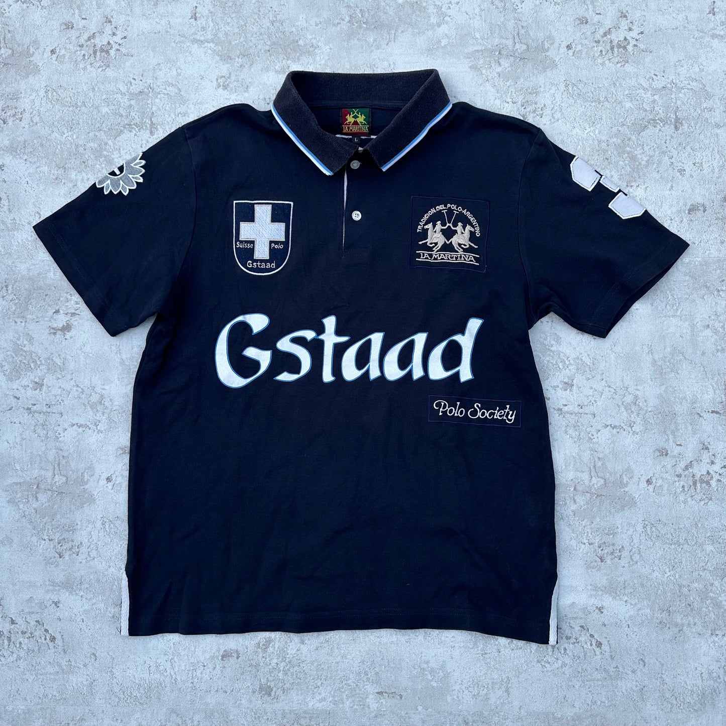 BLACK LA MARTINA SWISS POLOSHIRT - M