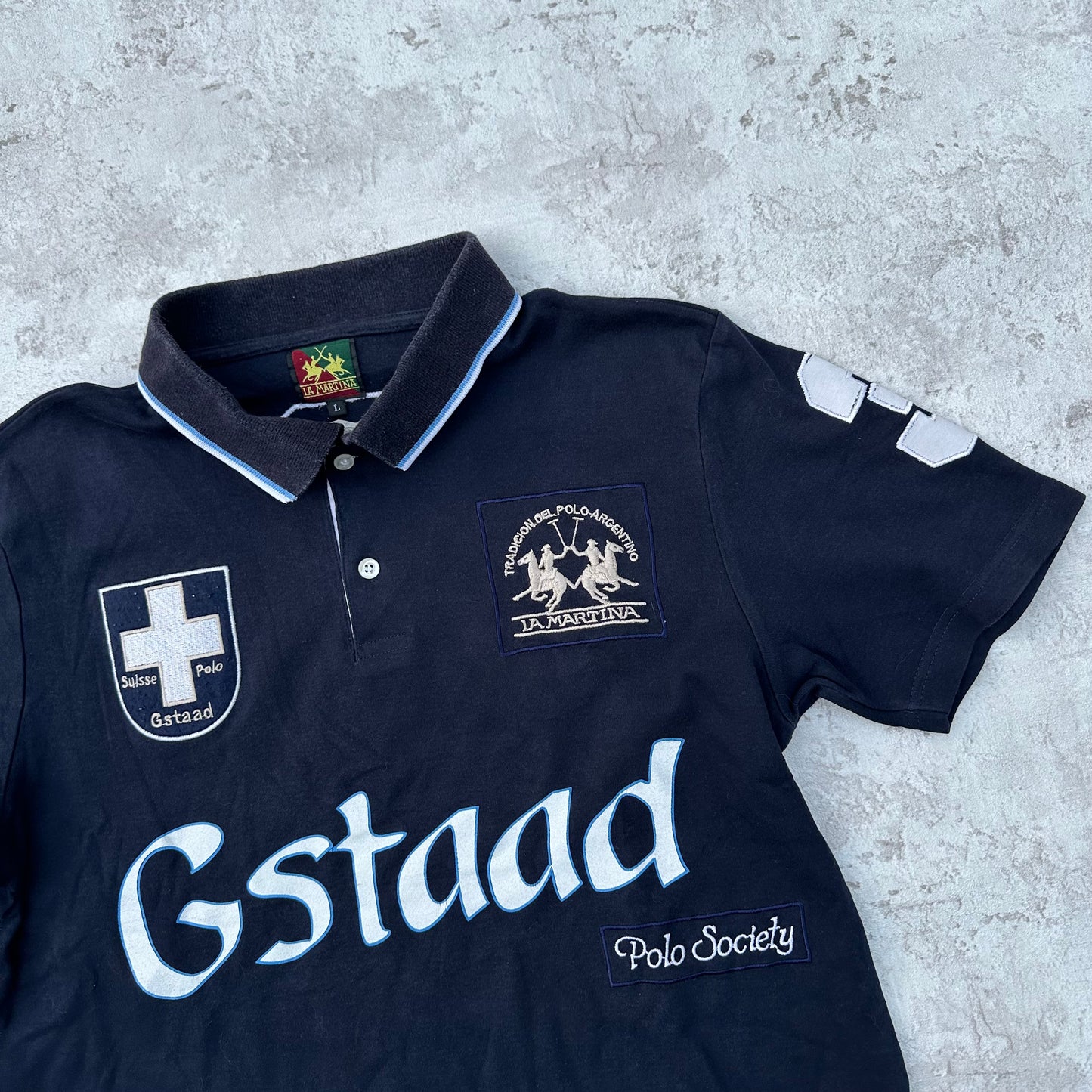 BLACK LA MARTINA SWISS POLOSHIRT - M