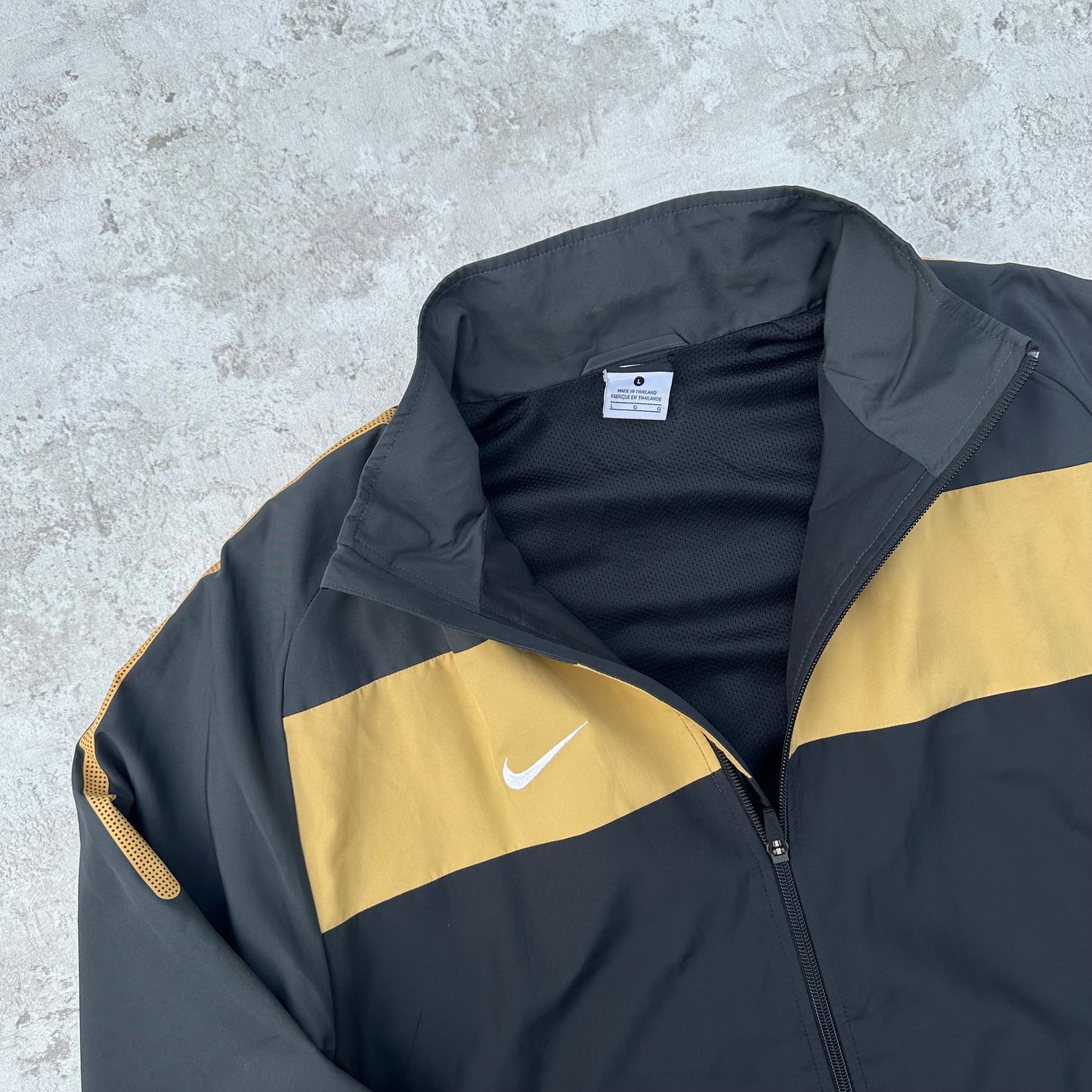 GREY/BROWN NIKE TRACKJACKET - 2000s - L