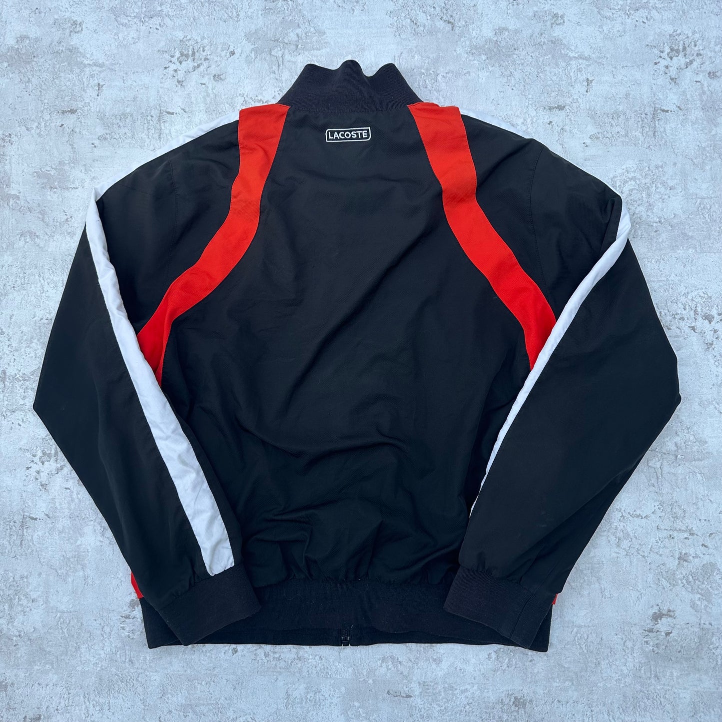 BLACK/RED LACOSTE VINTAGE SPORT TRACKJACKET - 2000s - M/L