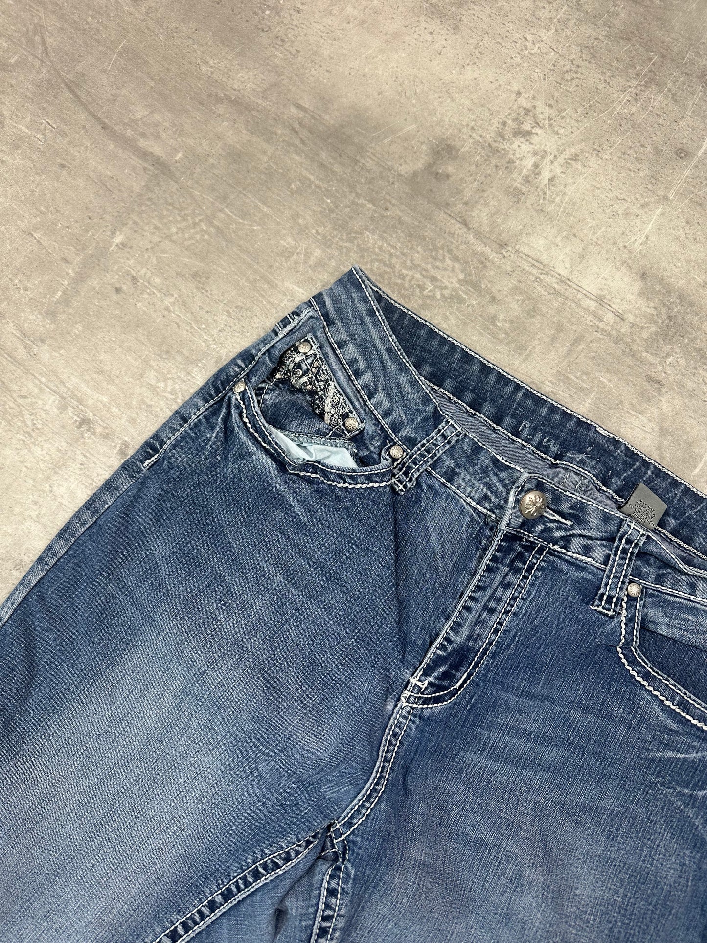 BLUE VINTAGE Y2K MISS ME STYLE BOOTCUT DENIM - 2000s - S/M