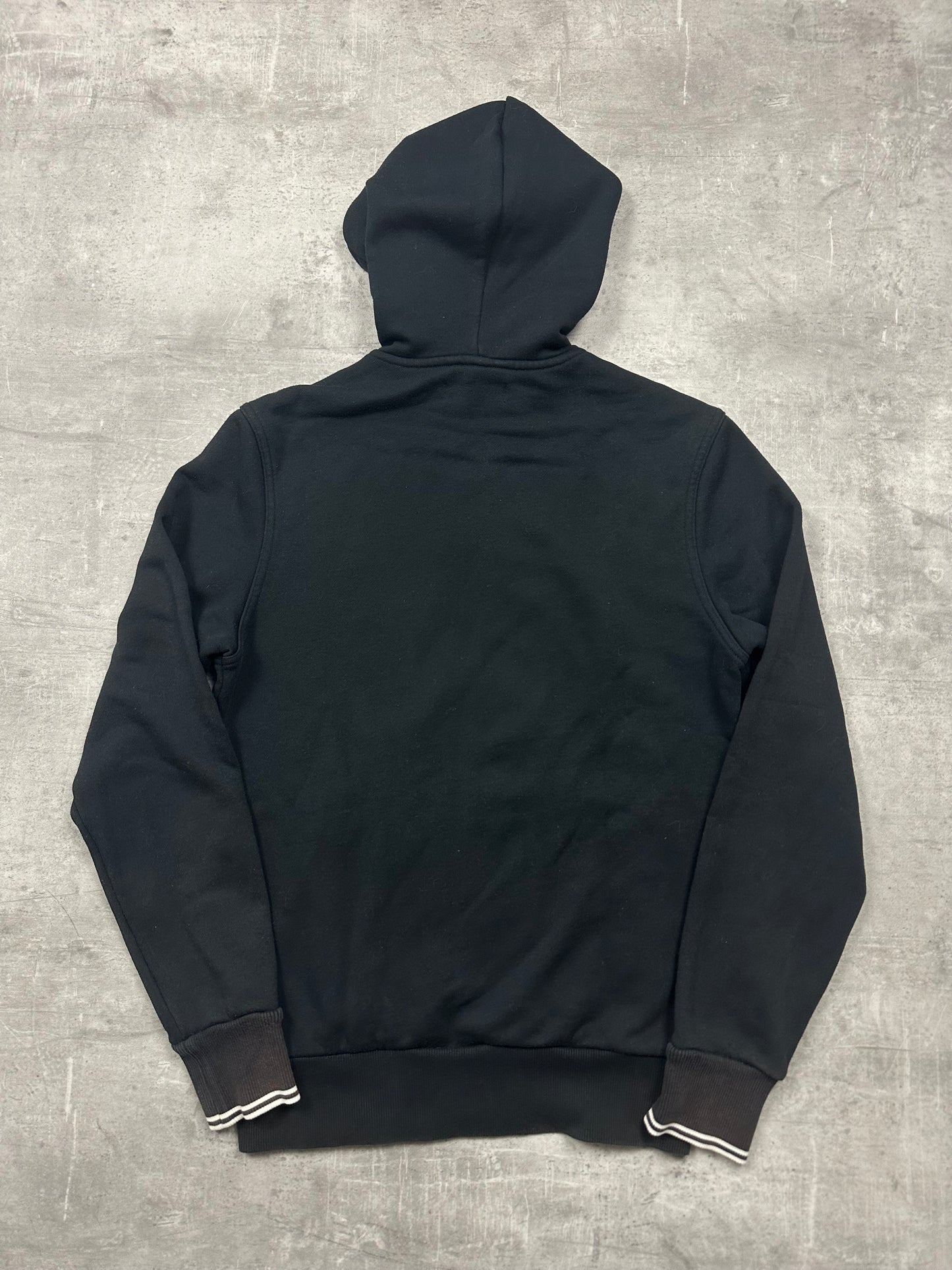 BLACK FRED PERRY ZIP HOODIE - S/M