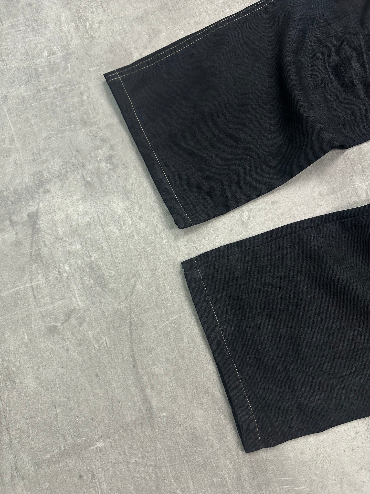 BLACK VINTAGE Y2K JAPANESE STYLE PRINT DENIM - 2000s - M