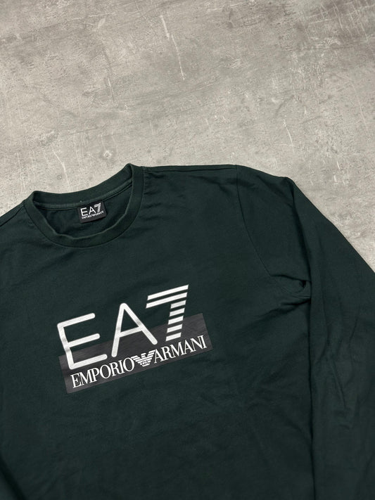 GREEN/BLACK VINTAGE EA7 ARMANI SWEATER - S/M