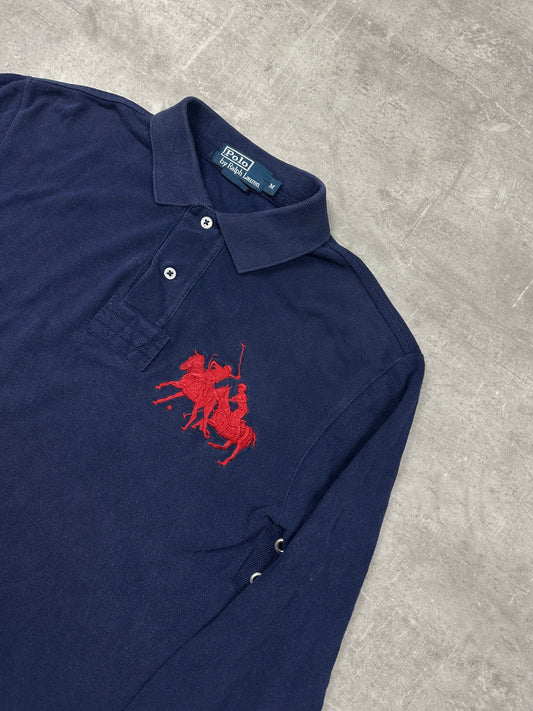 NAVY/RED POLO RALPH LAUREN PONY CLUB LONGSLEEVE - M/L