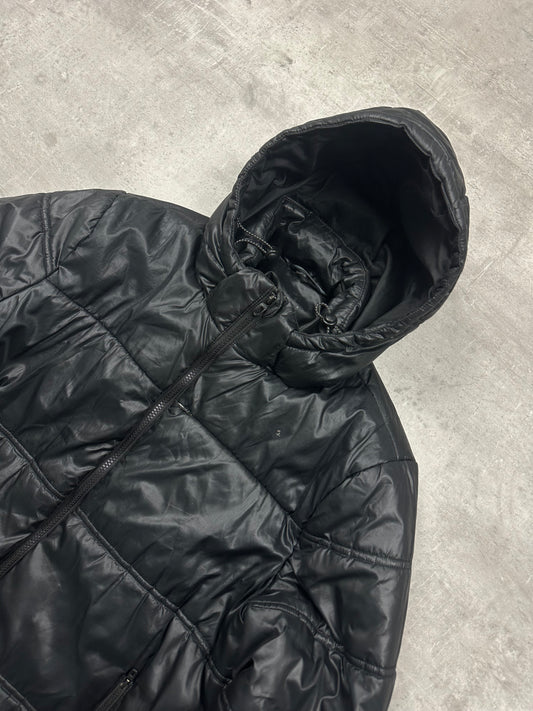 BLACK VINTAGE ADIDAS DOWN PUFFER JACKET - 2000s - L/XL
