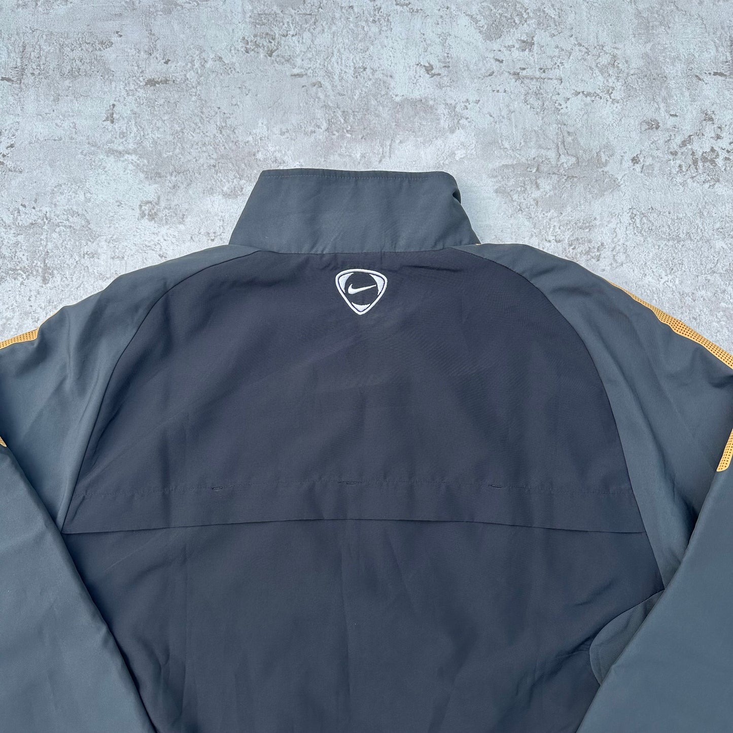 GREY/BROWN NIKE TRACKJACKET - 2000s - L