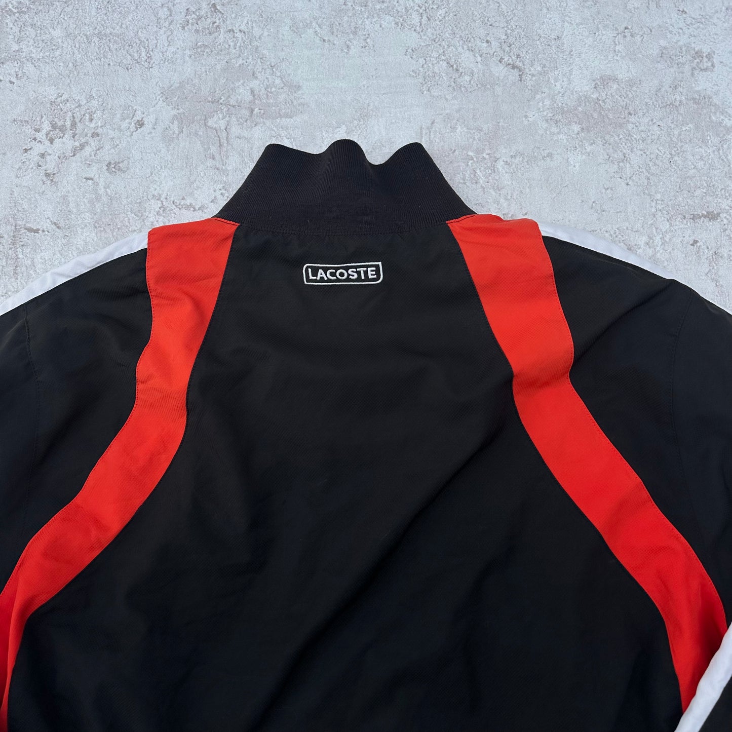 BLACK/RED LACOSTE VINTAGE SPORT TRACKJACKET - 2000s - M/L