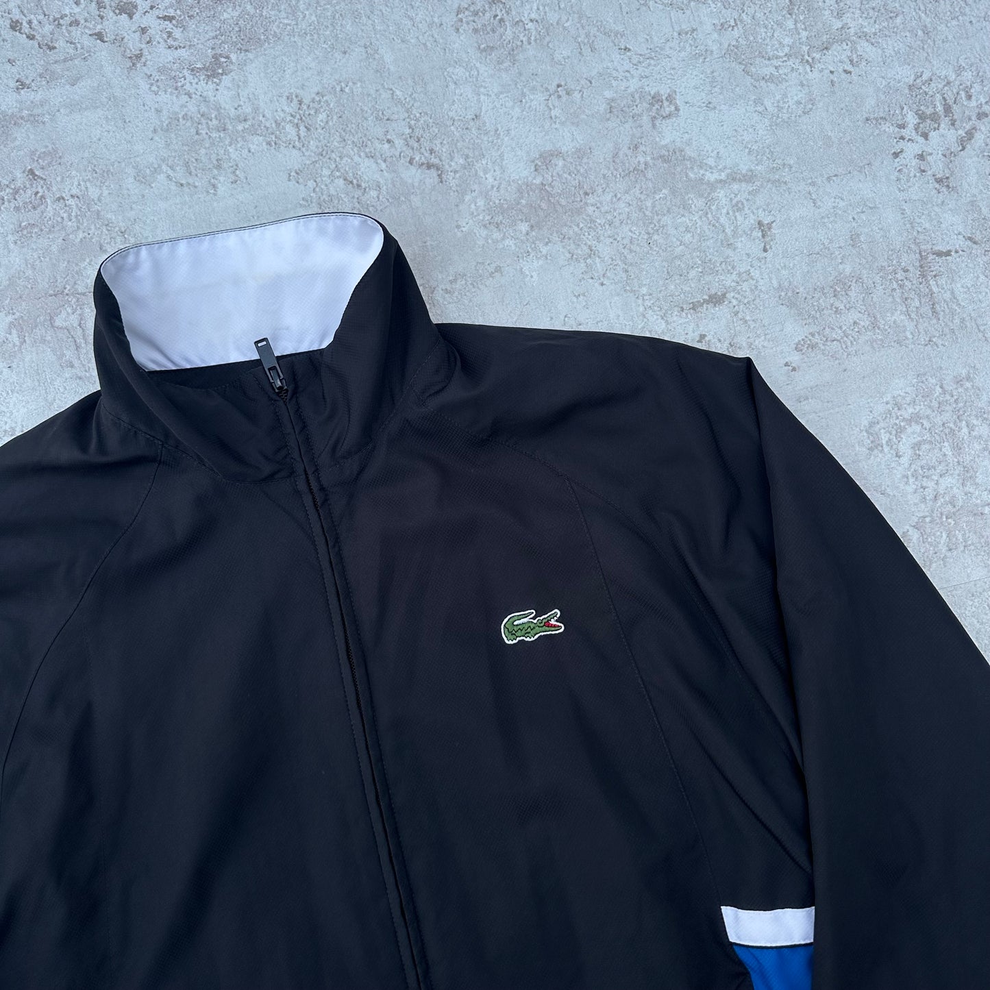 BLACK/WHITE LACOSTE TRACKJACKET - M/L