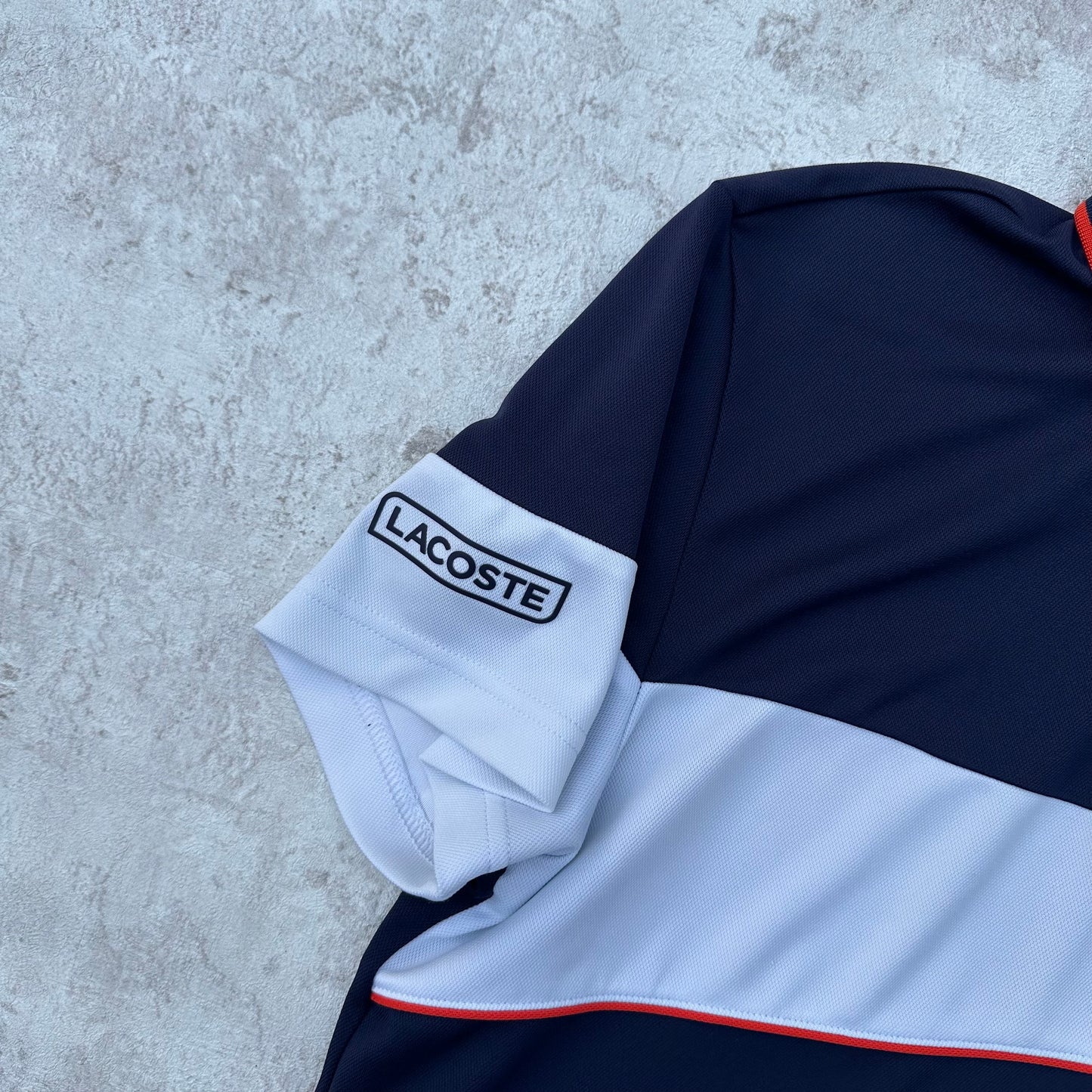 BLUE/WHITE LACOSTE SPORT POLOSHIRT - S/M