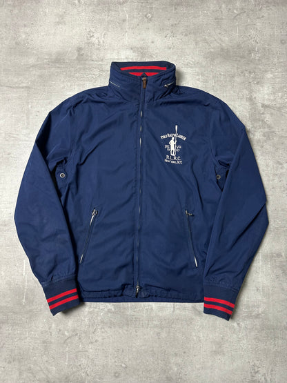 NAVY/RED POLO RALPH LAUREN PONY CLUB BOMBER JACKET - S/M