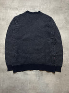 NAVY/WHITE LACOSTE KNIT SWEATER - L/XL