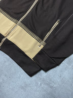 BROWN/CREAM VINTAGE ADIDAS FIREBIRD RARE TRACK JACKET - 2000s - M/L