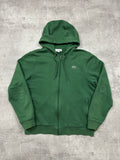 GREEN LACOSTE ZIP HOODIE - M/L