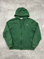 GREEN LACOSTE ZIP HOODIE - M/L