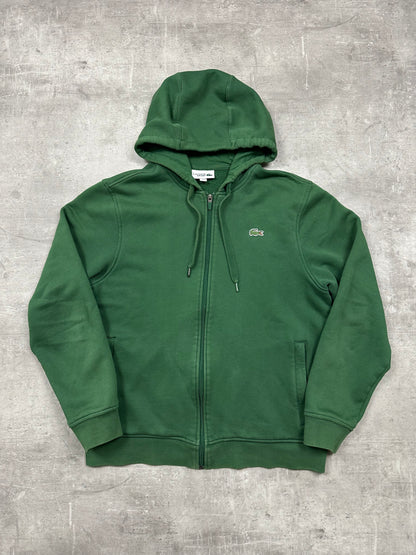 GREEN LACOSTE ZIP HOODIE - M/L