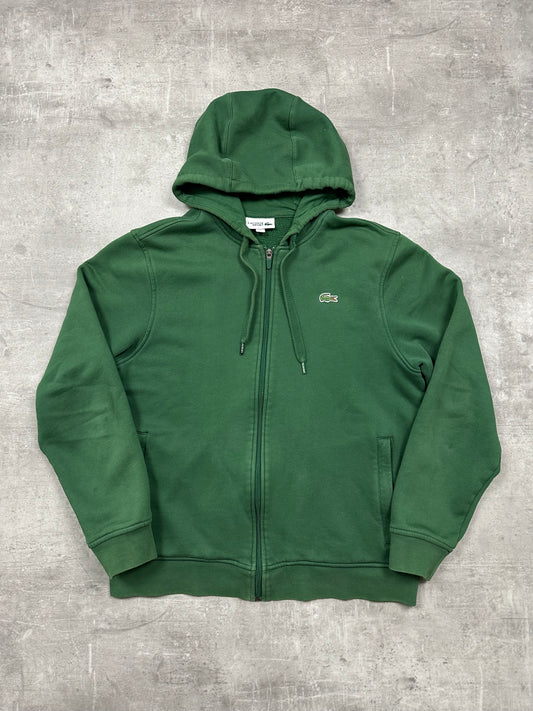 GREEN LACOSTE ZIP HOODIE - M/L