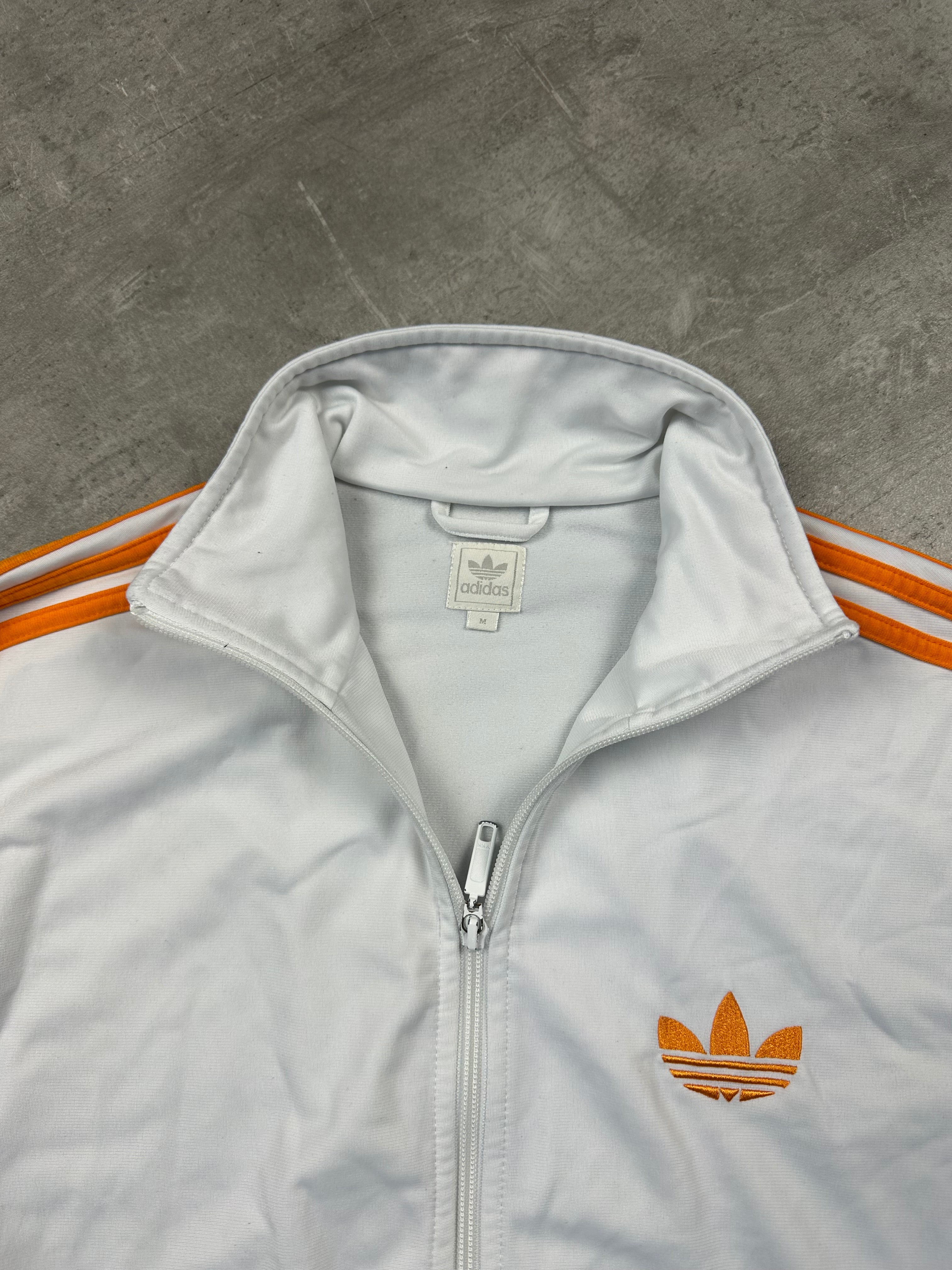 WHITE/ORANGE VINTAGE ADIDAS FIREBIRD TRACK JACKET - 2000s - M/L