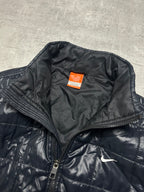 BLACK NIKE RETRO SHINY JACKET - 2000s - S/M